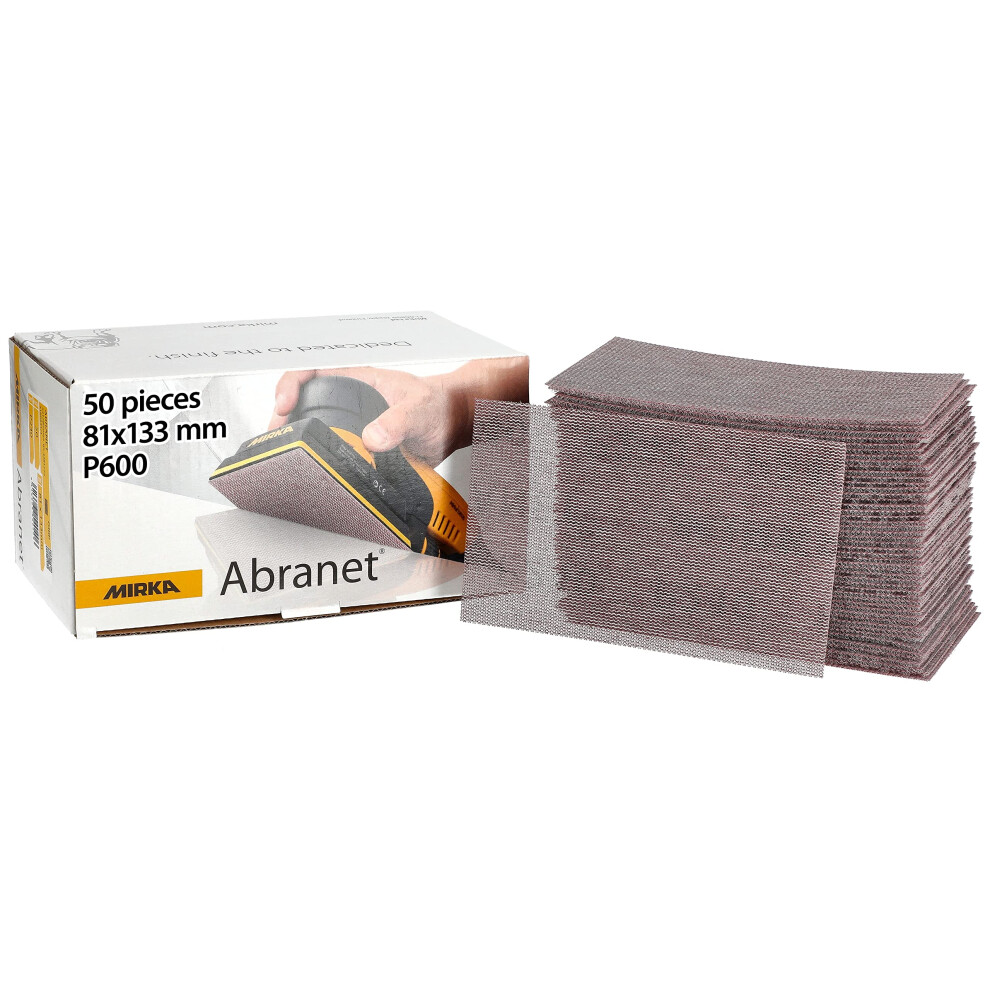 Mirka Abranet Net Sandpaper Strips 81X133 Mm Hook & Loop/Grit P600 / 50 Pcs/For Sanding Wood, Walls, Metal, Aluminium, Stainless Steel, Filler, Varni 3499176087804