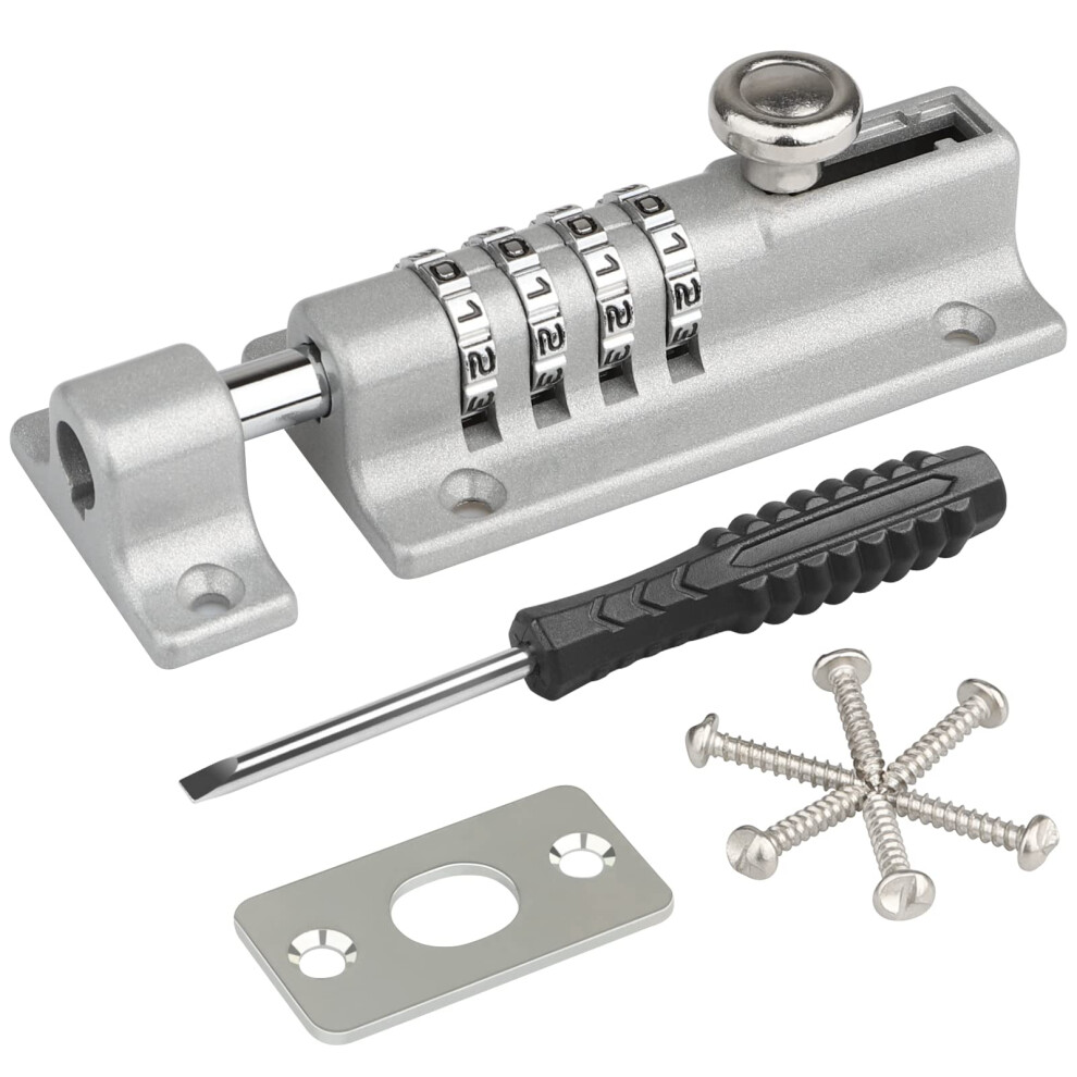 Spopal Combination Locking Bolt, [Weatherproof & Burglar Proof] 120Mm Combi-Bolt 4 Digit Unique Combination Locking Bolt, Thicken Solid Zinc Alloy Do 5000316570261