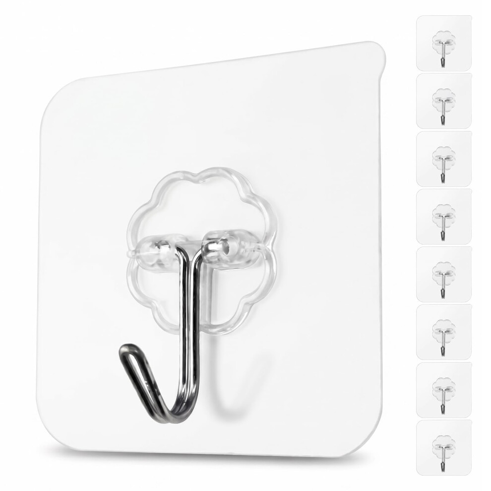 Muexoee Adhesive Hooks Heavy Duty Wall Hooks, 10Kg (22Lbs) Max Load Self Adhesive Sticky Hooks, Waterproof Removable Utility Hooks For Kitchen Bathro 1297980252256