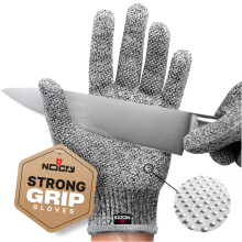 NoCry Cut Resistant Gloves with Grip Dots for Men and Women - High-Performance Level 5 Cut Proof Working Gloves; E383 Certified Anti Cut Safety Gear;