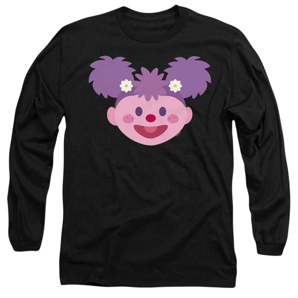 Sesame Street (Xxl, ) Unisex Adult Abby Cadabby Kawaii Face Long-Sleeved T-Shirt Black
