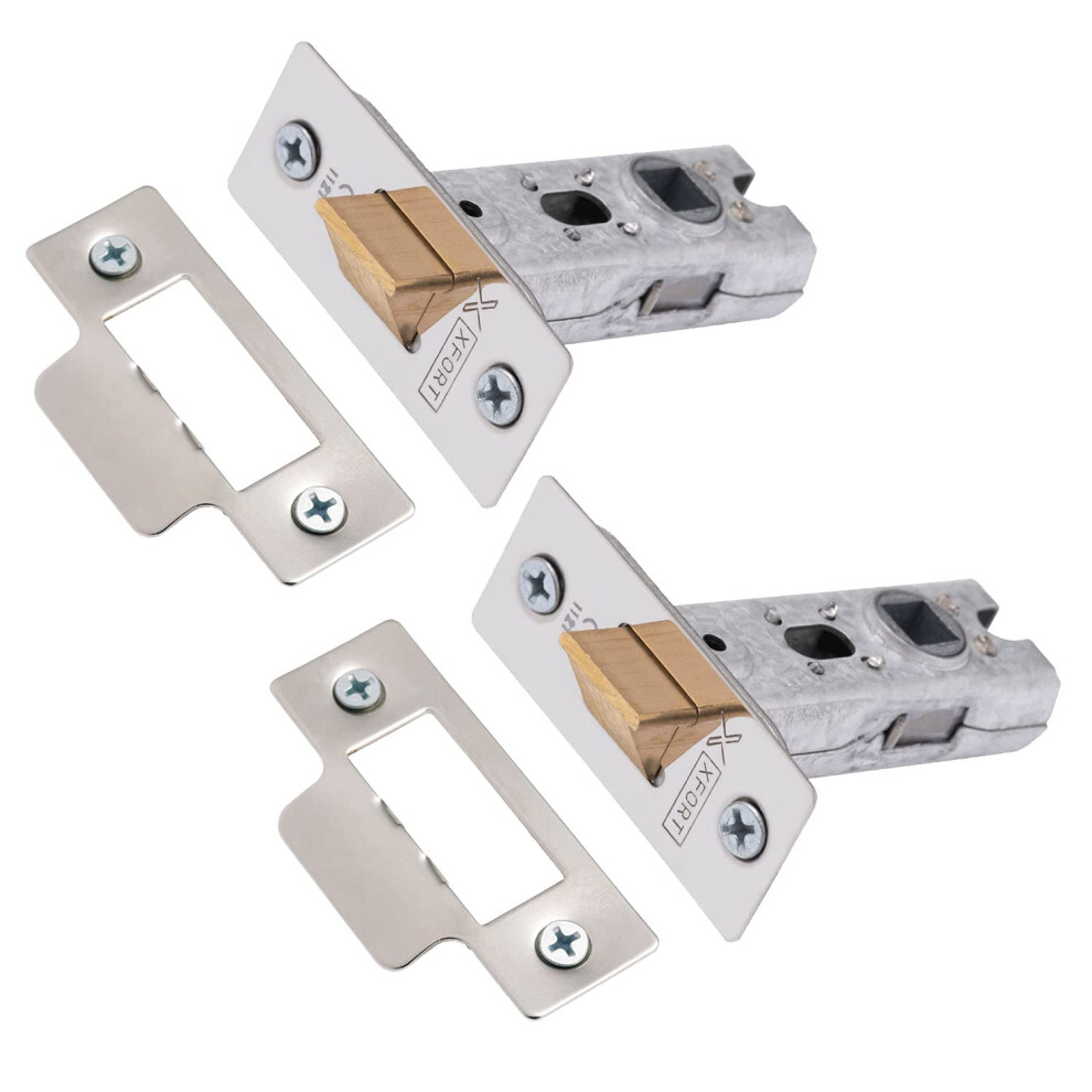 Xfort Tubular Latch, Polished Chrome, Tubular Door Latch For Internal Wooden Doors, (2 Pack, 65Mm). 4396019466965