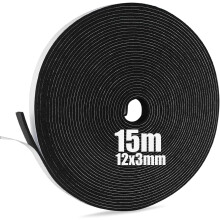 SDLDEER Foam Tape, Self Adhesive Foam Strip 12mm(W) X 3mm(T) X 15m(L) Weather Stripping Door Seal Strip, Draft Excluder for Windows Door, Anti-Collis