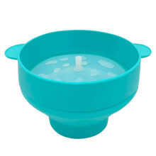 Popcorn-Mikrowellen-Silikon, Faltbar, für die KüChe, Einfache Werkzeuge, DIY-Popcorn-Eimer, SchüSsel-Maker mit Deckel, Hellblau