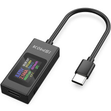 YEREADW USB C Tester Power Meter 4-30V 0-6.5A, Voltage and Current Tester Meter, USB Capacity, Temperature, Working Time Ammeter Voltmeter Power Bank