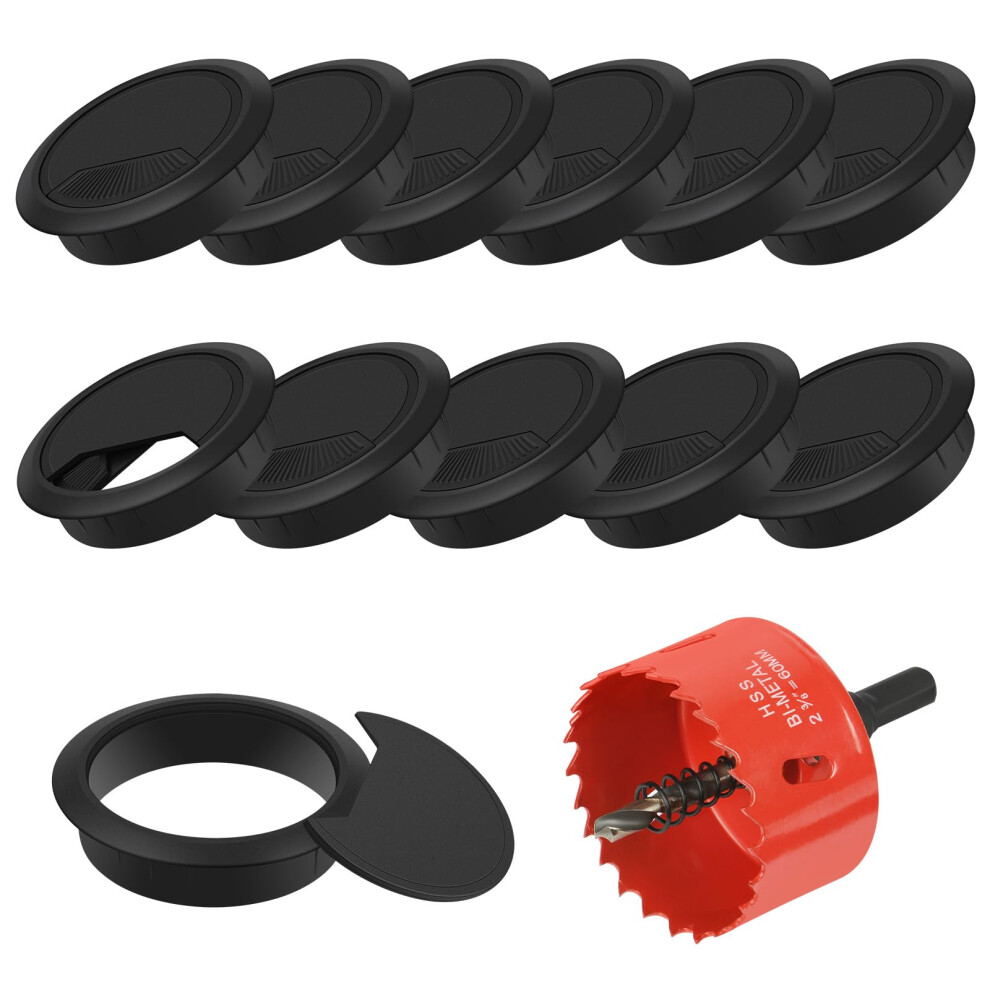 Flintronic 12Pcs Desk Grommet With Hole Saw, Ã60Mm(2.4 Inch) Desk Cable Grommets, Round Desk Cable Hole Cover, Computer Cord Cable Wire Grommet For H 4035348179633