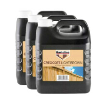 3X Bartoline Creocote Light Brown 4 Litre