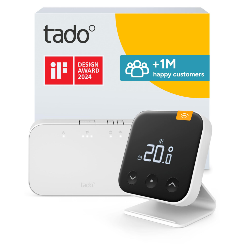 Tado Wireless Smart Thermostat X Â Starter Kit With Bridge X And Stand, Boiler And Hot Water Control Via App & Smart Speaker (Alexa, Siri, Google As 9062016292818