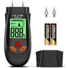 PM6811A 6-in-1 Moisture Meter for Wood Walls Firewood Logs Floors Caravan, 1% Pin-Type Damp Tester for Paper, Drywall and Building Material, GB/T193