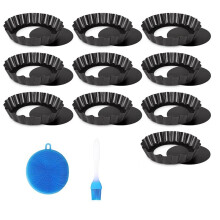 TöRtchenform, 4-Zoll-Tarteformen, Antihaftbeschichtete, Abnehmbare 4-Zoll-Tarteform Aus Karbonstahl mit Losem Boden, Einfach zu Bedienen und zu