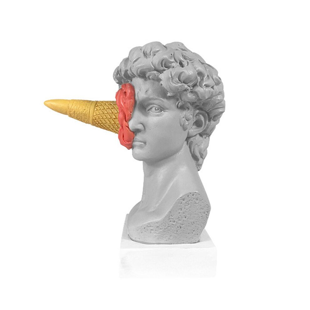 Modern Nordic Figure Ornament Ice Cream David Figurine Home Decor Sculpture Office Bookshelf Desktop Art Decoration, B 4712340731648