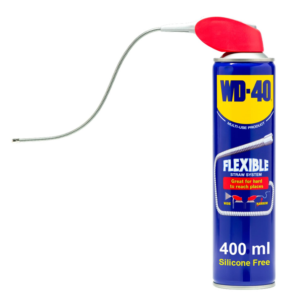Wd-40 Multi Use Lubricant Spray 400Ml, Flexible Metal Straw, Multipurpose Wd40 Spray Lubricant For Maintenance, Water Displacement, And Rust Protecti 4872962442749