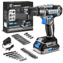 Power Drill Cordless: DEKOPRO 20V Cordless Drills Electric Driver Set Tool for Women with Battery and Charger 20 Volt Kit Blue