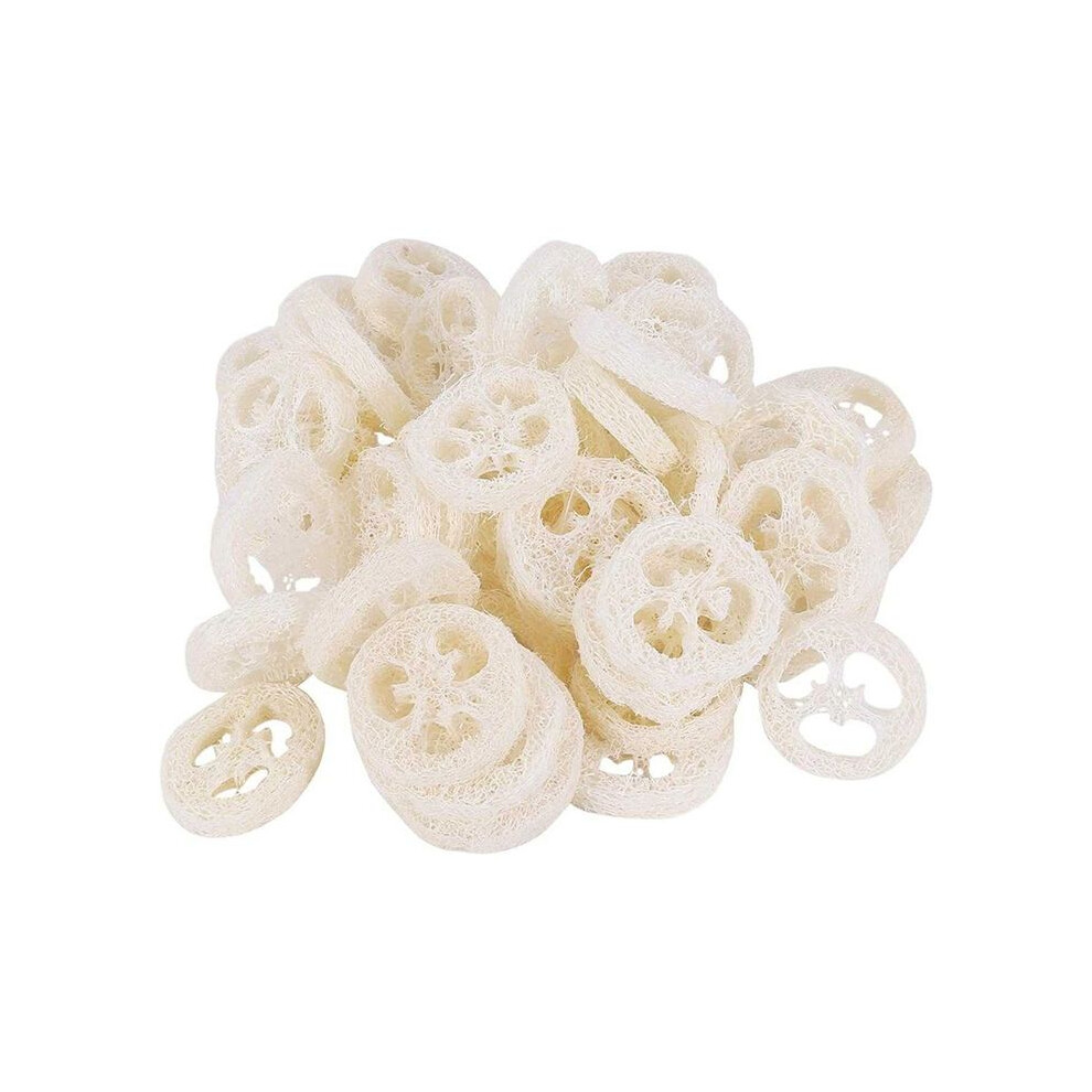 Semoic 4-6Cm Wide 100Pcs/Lot Natural Loofah Slice Diy Customize Soap Tools, Cleaner, Sponge Scrubber, Facial Soap Holder