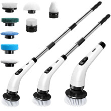 Hqynss Electric Spin Scrubber, Cordless Scrubbing Brush with 8 Brush Heads, Extendable Long Handle Rechargeable Cleaning Brush, USB-C Charging, for F