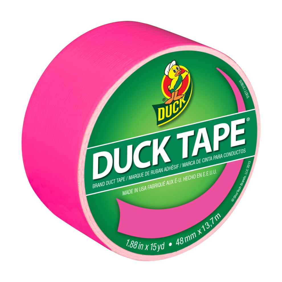 Duck Tape Solid Colours Neon Pink, Repair, Craft, Personalise, Decorate And Educate - 48Mm X 13.7M 7077611578344