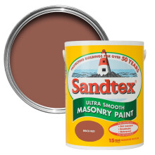 Sandtex Microseal Smooth Masonry Paint - Brick Red - 1L
