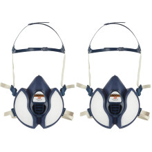3M Maintenance Free Half Mask 4251+, Reusable Respirator, FFA1P2 R D Filters, Particulate, Organic Vapour, EN 405, Multicoloured, One Size, 1 per Pac