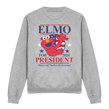 (S, Athletic) Sesame Street Unisex Adult Elmo For President 2024 Sweatshirt