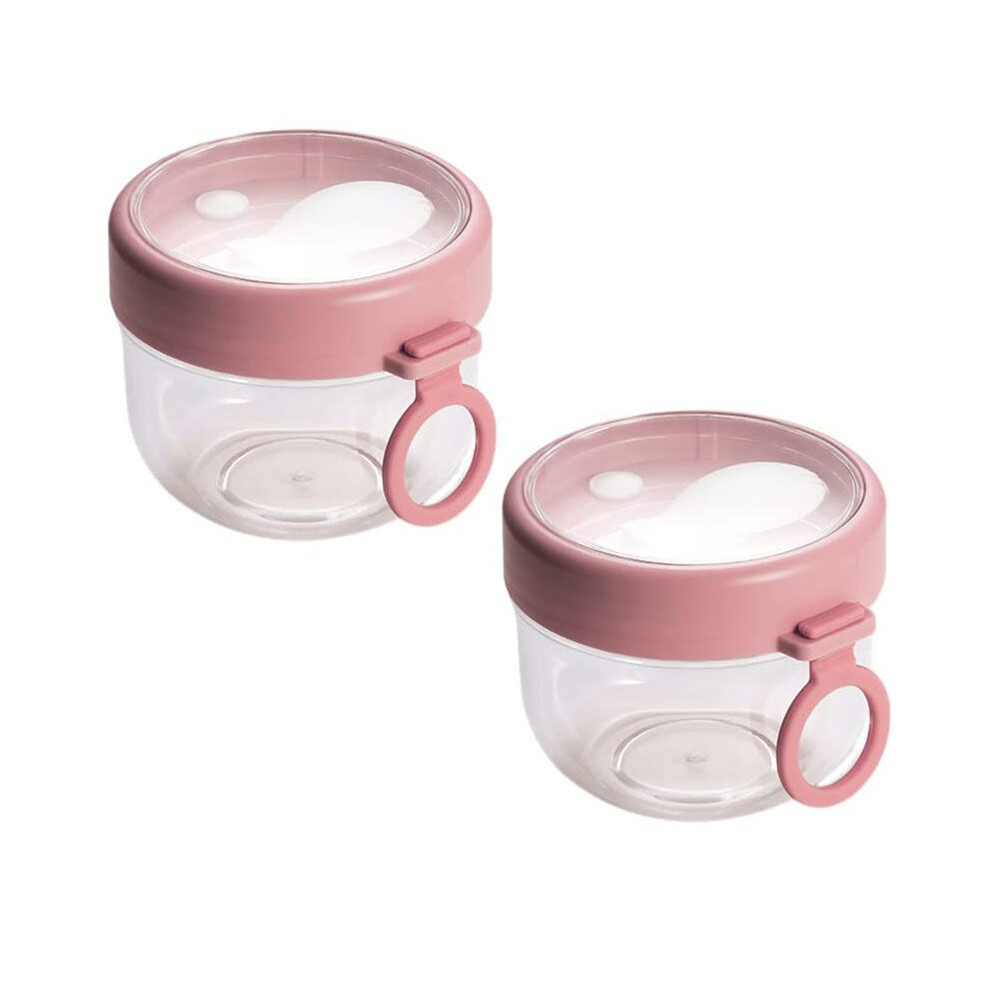 Semoic 2Pcs 20Oz Overnight Oats Container With Lid And Spoon - Portable Oatmeal Breakfast Cup For -The-Go