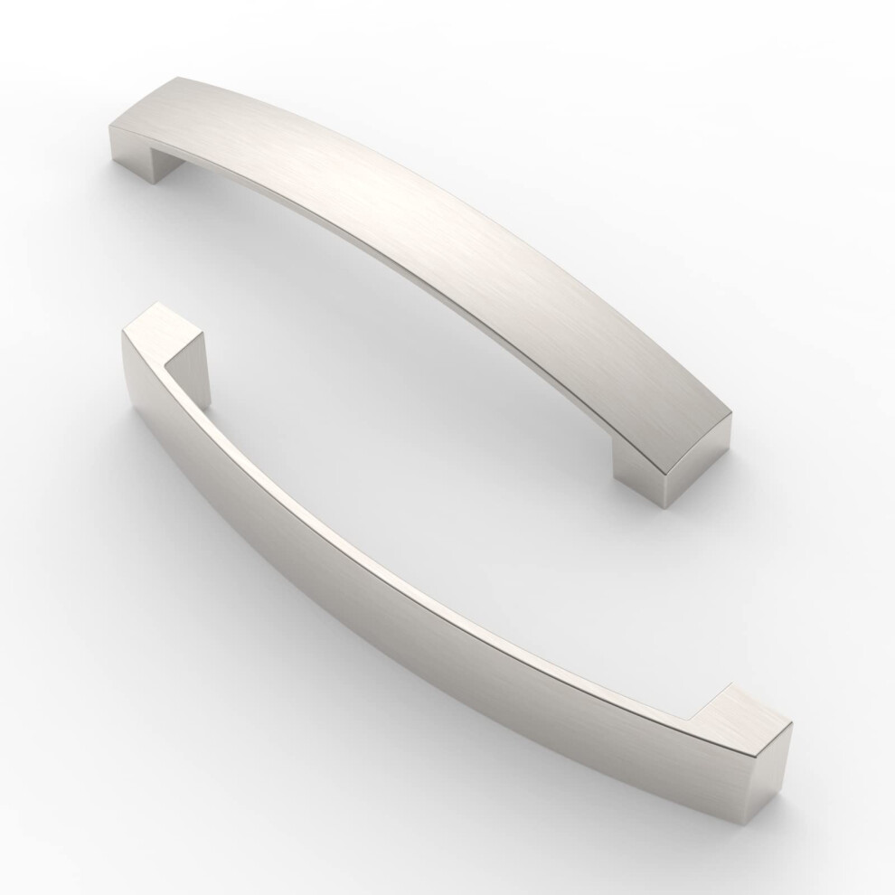 Furniware 5 Pack Cabinet Handles, Hardware Drawer Pulls, Aluminum Kitchen Cabinet Door Handles Pull, Brushed Nickel-128Mm(5 Inch) Hole Center 3173070062067