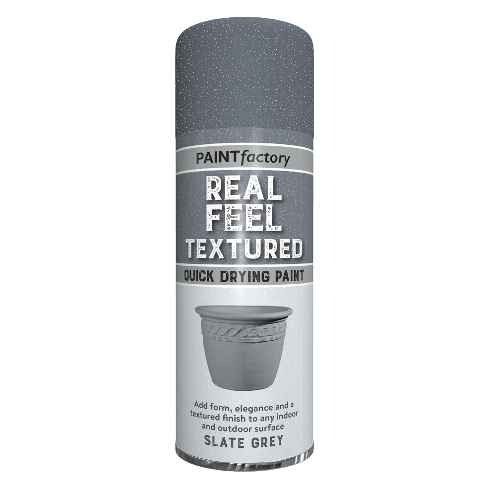 Real Feel Textured Quick Drying Paint Slate Grey 400Ml Spray Aerosol 1155124821907