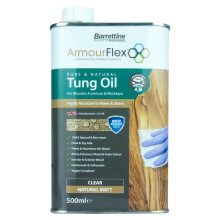 Barrettine Pure & Natural Tung Oil (500ml) - Food & Toy Safe, Additive-Free Tung Oil for Wooden Furniture & Worktops, Enhances Natural Colour of Wood