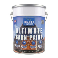 SIRAMICO COATINGS One Coat Ultimate Barn Acrylic Paint - Black - 5 Litres - 10 Year Guarantee (Satin Black, 5 Liters)