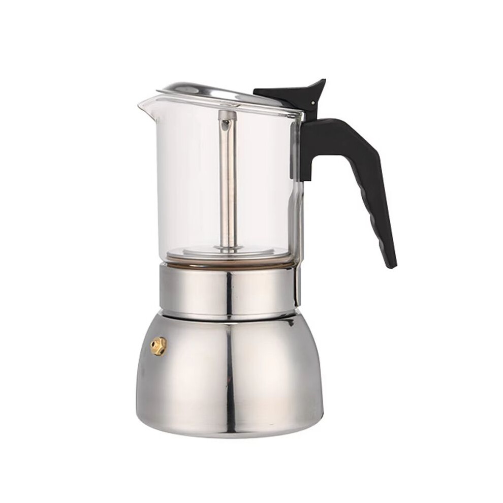 Semoic 300Ml Espresso Maker, Stainless Steel Moka Pot, Compatible With For Induction & Gasstovetops, Protable & Easy To Clean