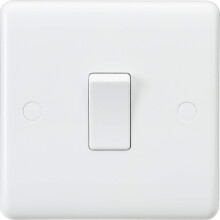 Knightsbridge CU2000 Light Curved Edge 10 A 1 Gang 2 Way Switch, 230 V, White