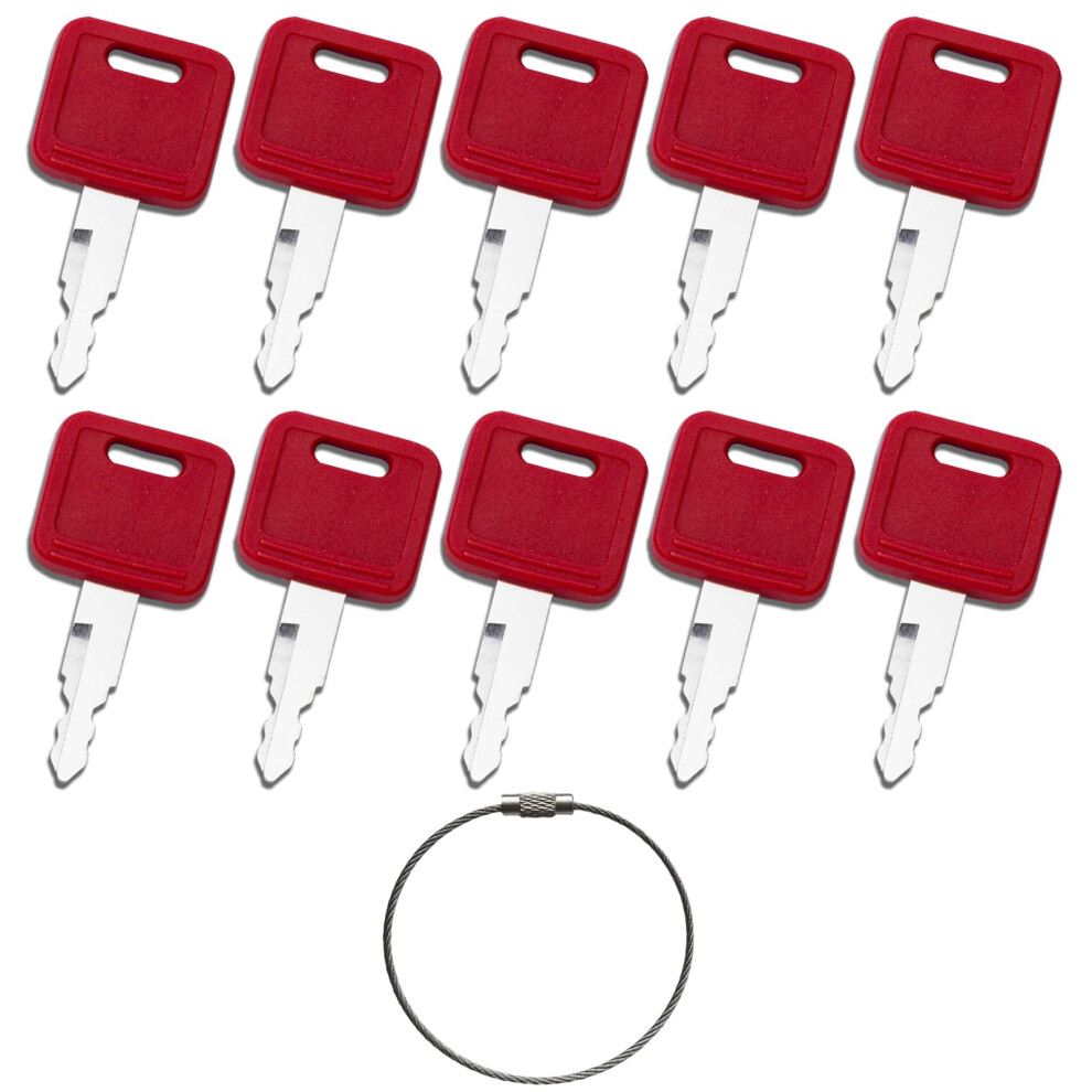10Pcs H800 Ignition Keys, At194969 At147803 4286465 Key Replacement For John Deere Hitachi Excavator Case Dozer Fiat New H-Olland Heavy Equipment Key 7504456014893