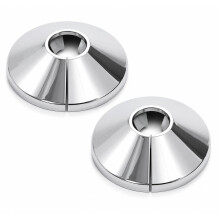 2 Chrome Radiator Pipe Collars -15mm Radiator Pipe Covers, Electroplated Chrome