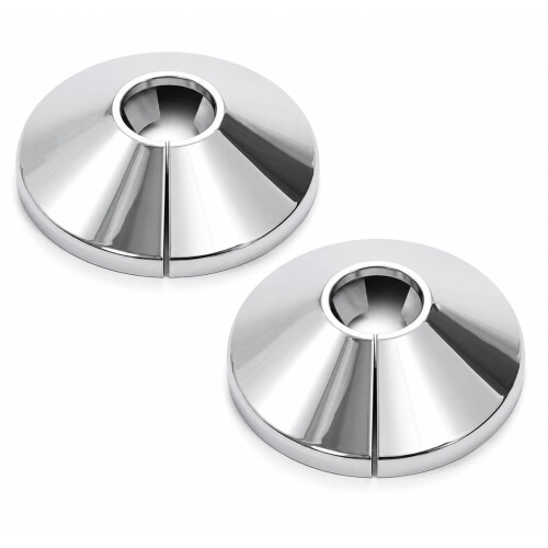 2 Chrome Radiator Pipe Collars -15mm Radiator Pipe Covers, Electroplated Chrome