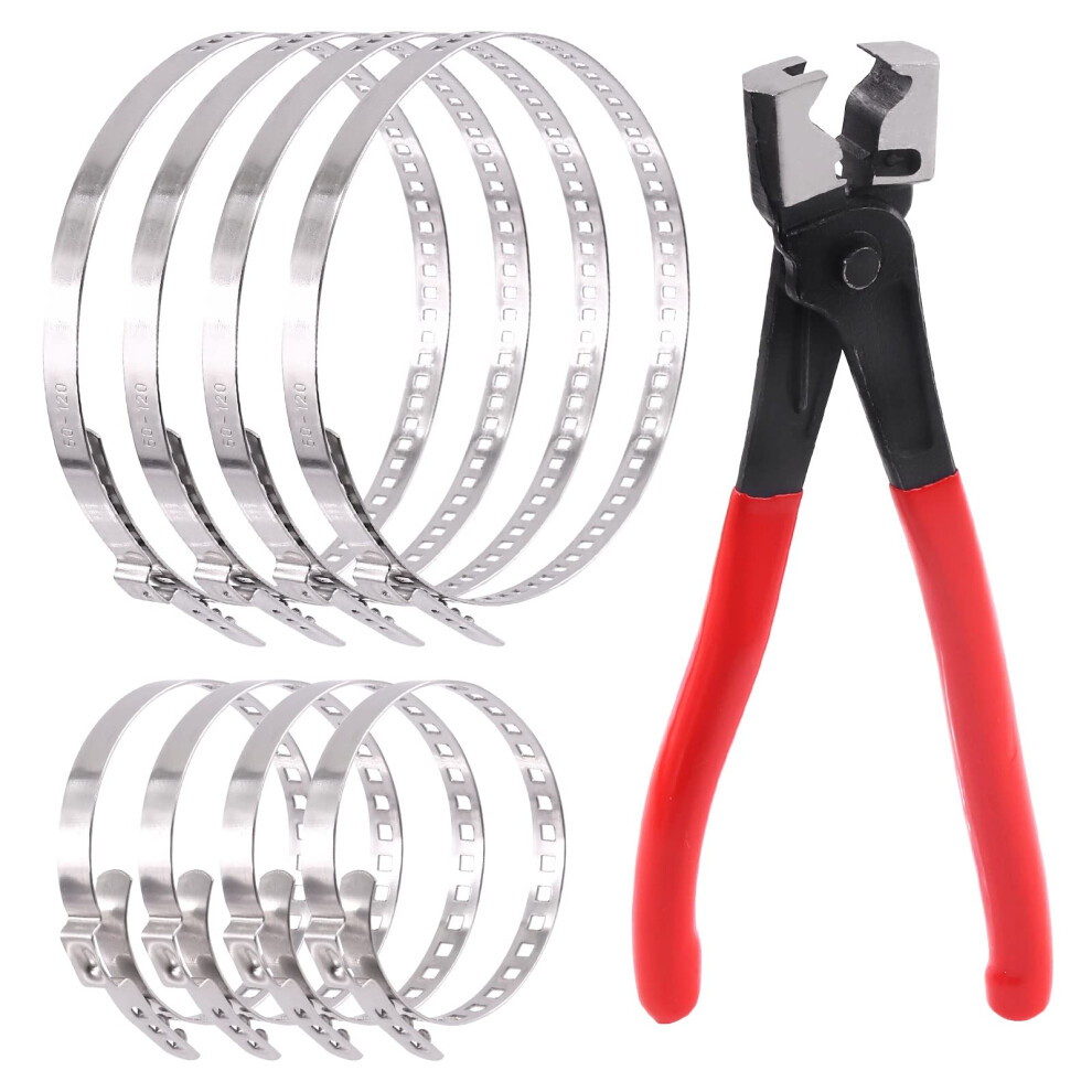 Swpeet 9Pcs Heavy Duty Multi-Purpose Hose & Cv Boot Clamp Assortment Kit, Crimp Clamp Clic-R Collar Pliers For Most Cars 4135479115422