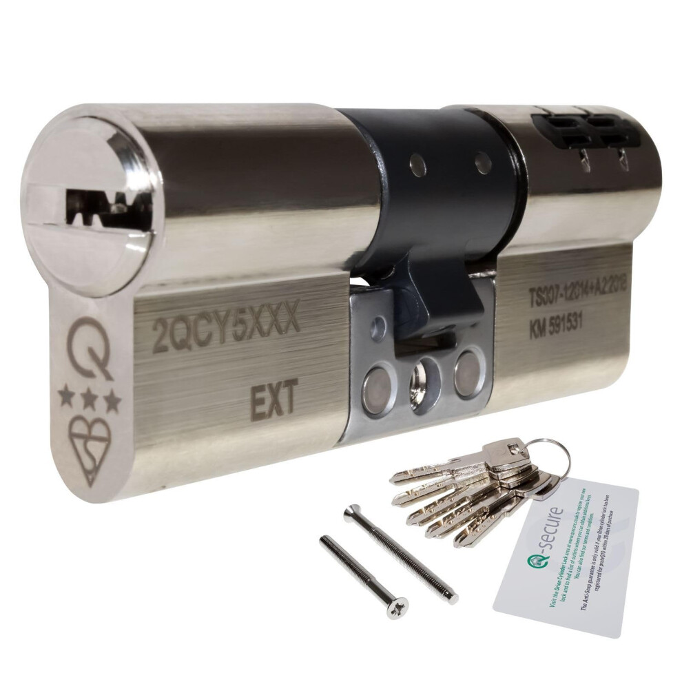 Nickel, 35/45 (80Mm) Greenteq Orion Ts007 3-Star Anti-Snap Euro Cylinder Lock Door Barrel 5003142595323
