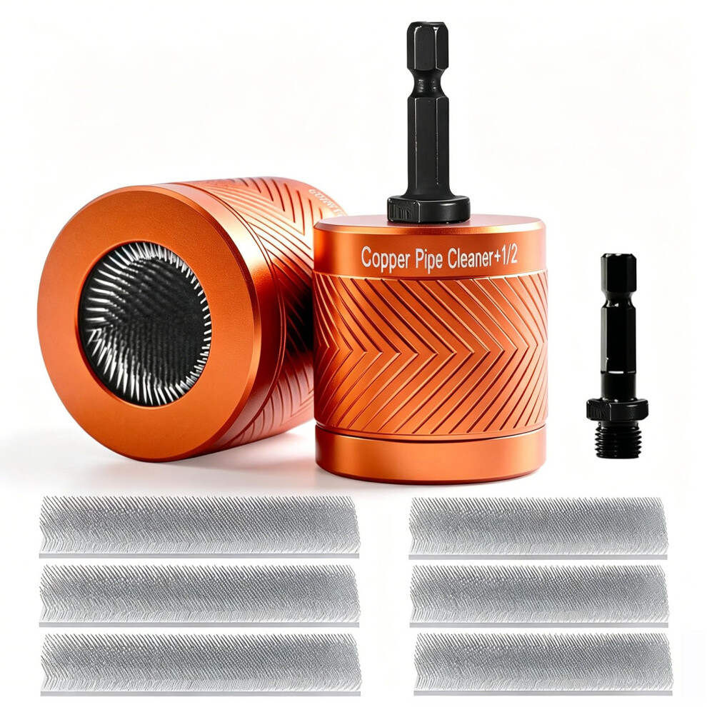 Copper Pipe Cleaner,15+22Mm Drill Tube Cleaning Brush, Upgraded Carbon Steel Copper Pipe Tube Cleaning Brushes With Hex Shank (New) 3909123994388