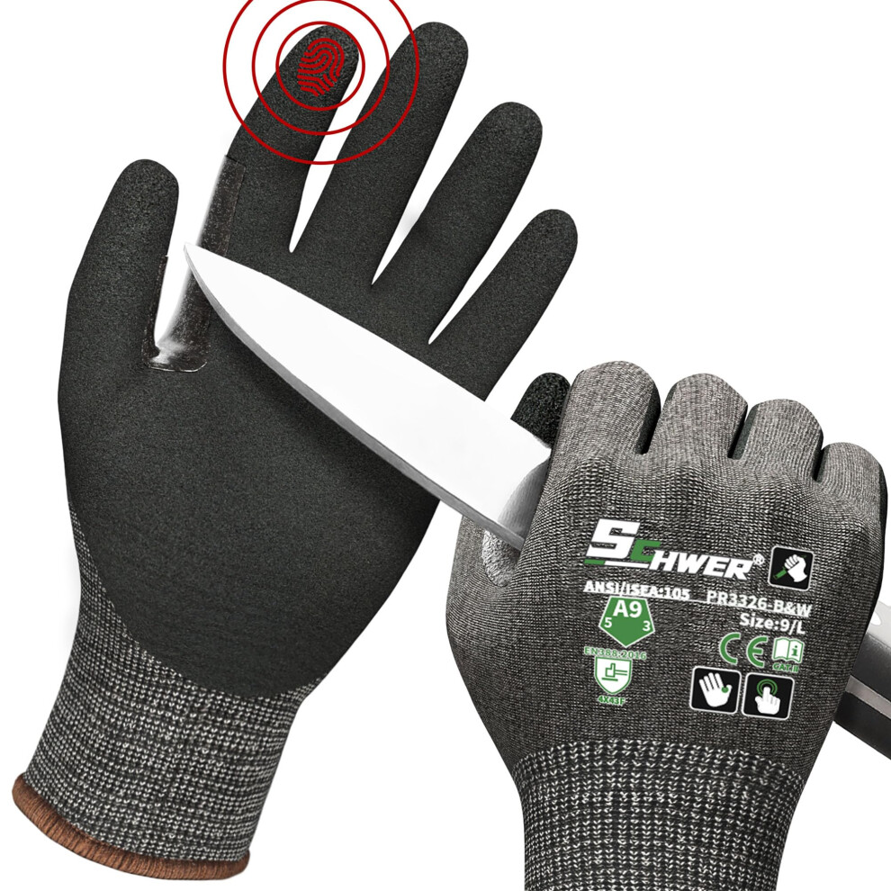 Schwer Proguard Highest Level Cut Resistant Work Gloves Pr3326 For Extreme Protectionï¼Ansi A9 Cut Gloves With Reinforced Thumb, Non Slip, Breathable 6005972475515