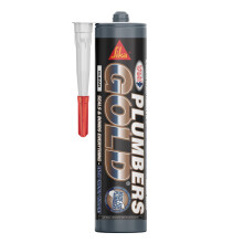 Everbuild Plumbers Gold | Excellent Primerless Adhesion with Mould Shield Silicone Sealant - Can be Applied to Wet Surface and Under Water - Clear -