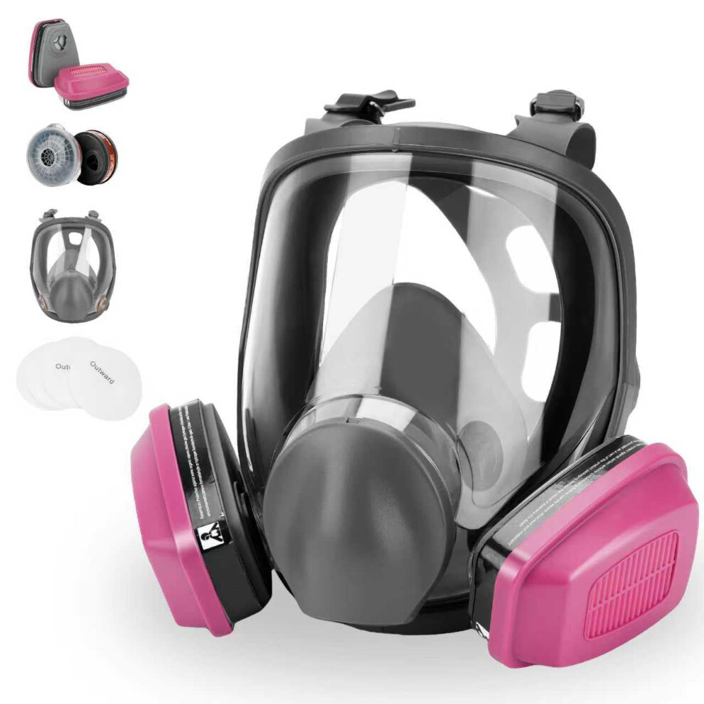 Full Face Respirator Mask - Reusable Organic Vapor Mask, 6800 Full Face Dust Mask With Filters 60921 & P-A-1, Chemical Gas Masks For Fine Dust, Spray 8200182806649