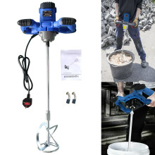 Electric Paddle Mixer to Mix Motar, Plaster, Cement, Concrete, Paint, Resin, Adhesives - 2600W, Portable Drill Mixer, M14 Mixing Rod, 120mm Diameter