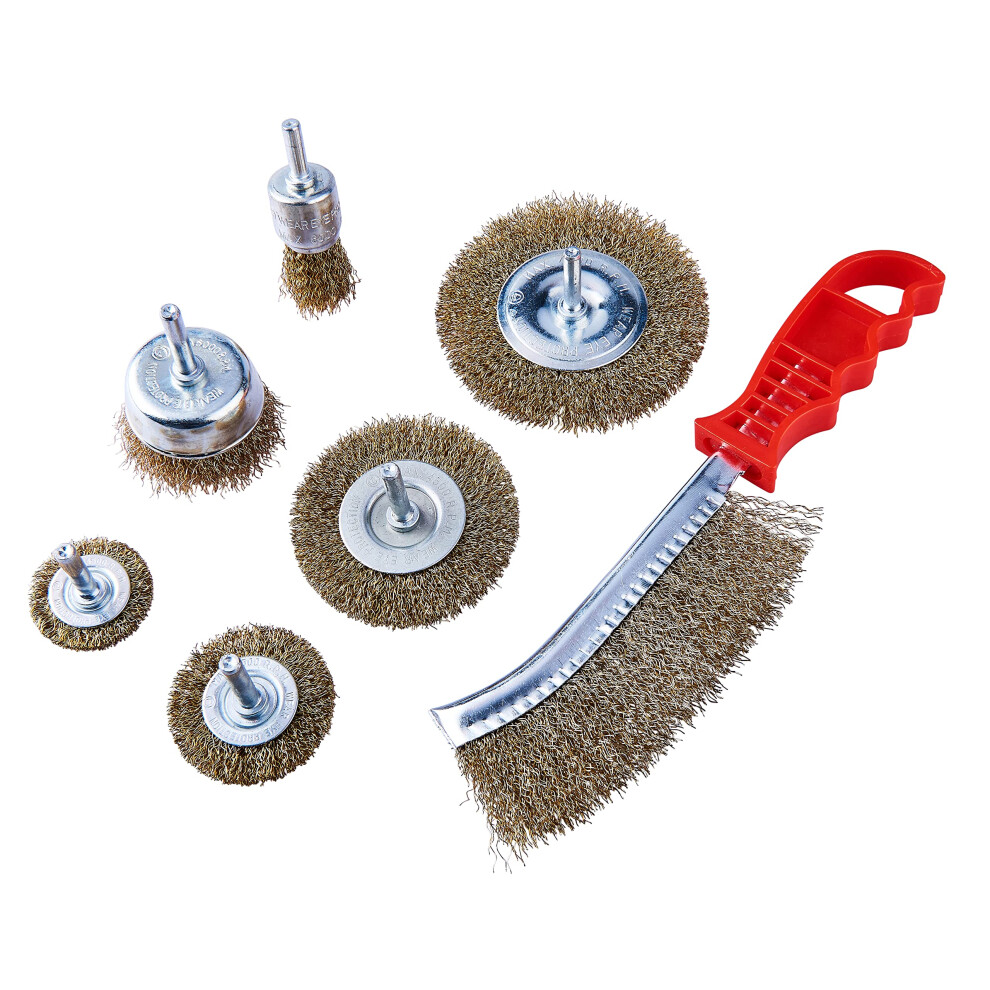 Photos - Other Hand Tools Amtech Am-Tech F3610 Set 7 Metallic Wire Brushes 