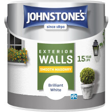 Johnstone's Exterior Smooth Masonry Paint - Brilliant White | Brick, Concrete, P