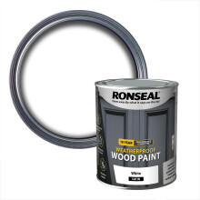 Ronseal 10 Year Weatherproof Wood Paint - Satin - White - 750ml