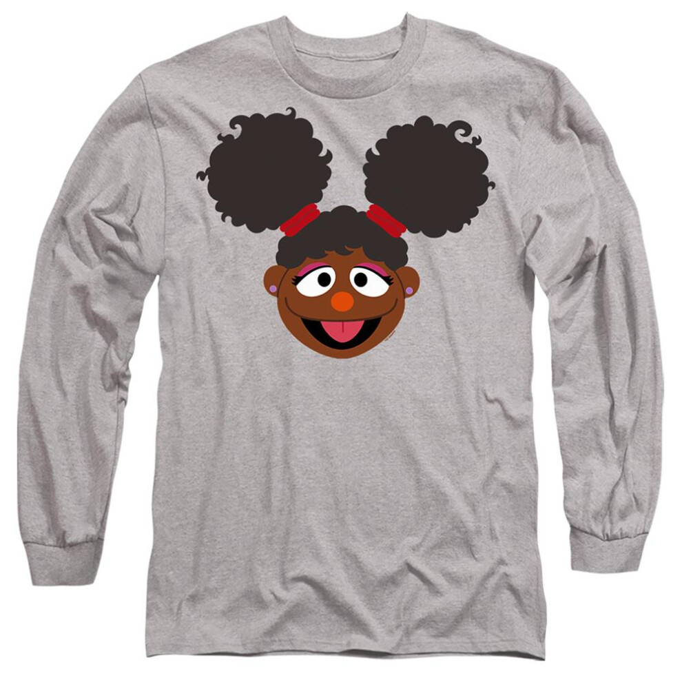 Sesame Street (Xxl, Athletic Heather) Unisex Adult Gabrielle Face Long-Sleeved T-Shirt Multicoloured