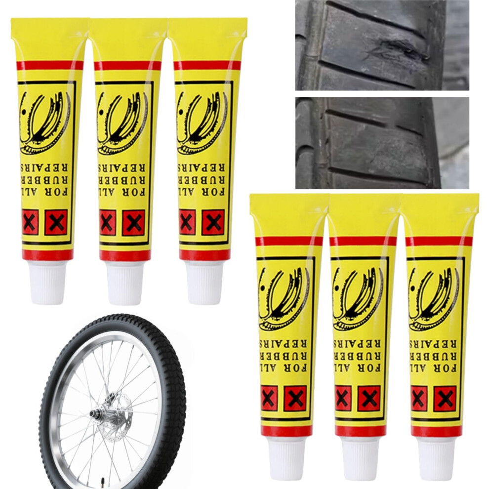 6Pcs Tire Plug Glue,Tyre Repair Glue,Car Tyre G/Lue,Tire Repair G/Lue Kit For Bicycle,Rubber Ceme/Nt Ti/Re Repair,Liquid Rubber Black Sealant For Bik 5005786149689