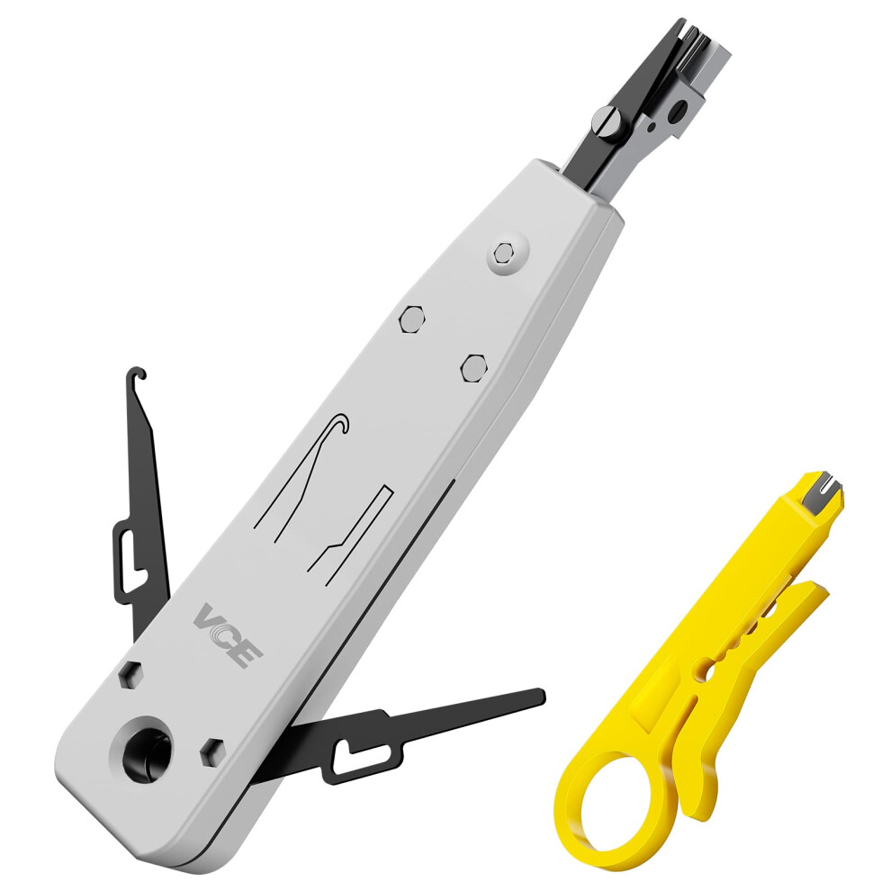 Vce G602 Punch Down Tool, Ethernet Krone Tool For Rj45 Socket Cat5/Cat6/Cat7 & Telephone Cable, Impact Idc Data Punchdown Tool With Wire Stripper Com 9118853194089