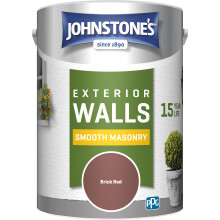 Johnstone's, Exterior Smooth Masonry Paint, Brick Red, Up to 15 Years Protection