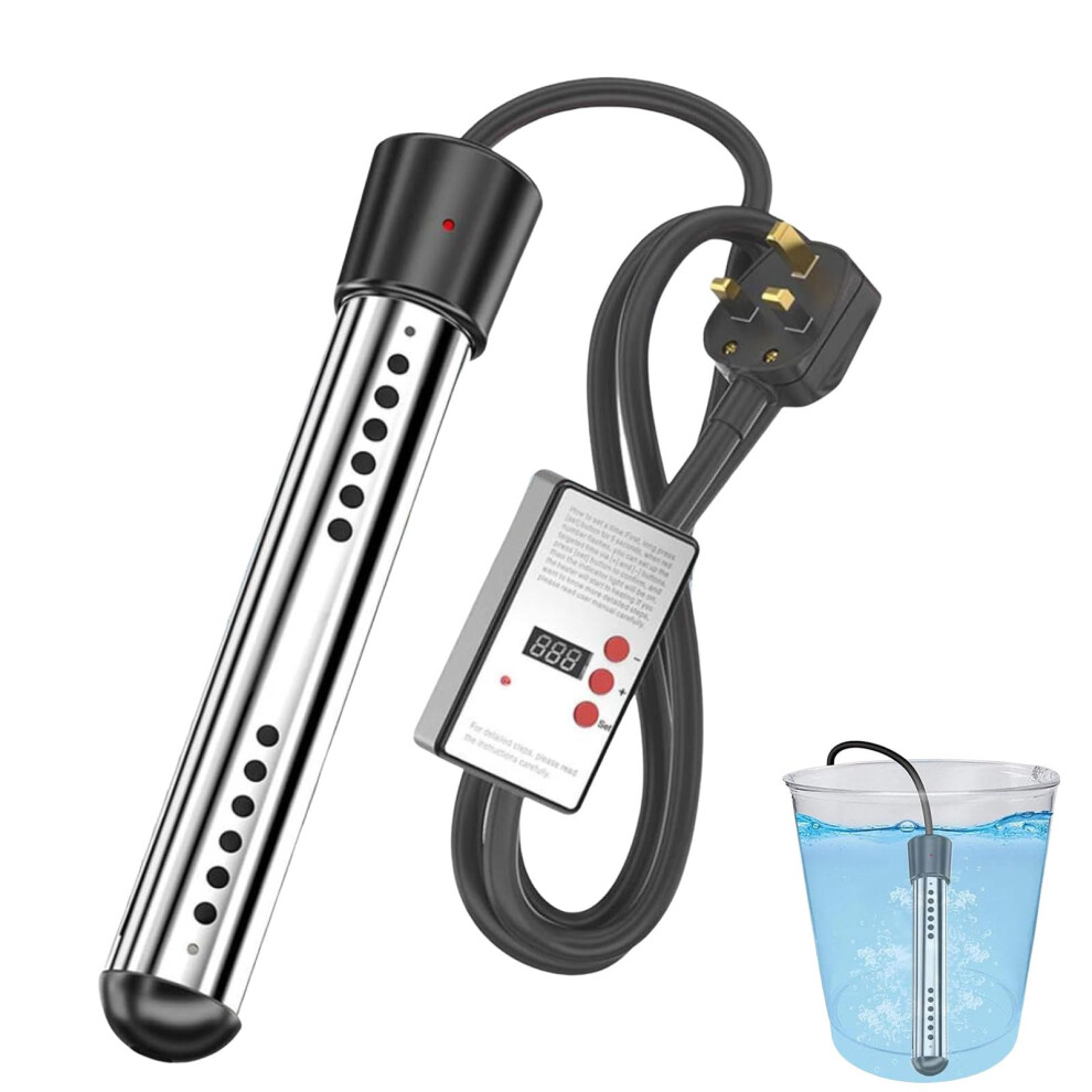 Portable Water Heater, Immersion Heater, 2000W, Fast Heating Portable Water Heater With 304 Stainless Steel,Bucket Heater With Digital Lcd Thermomete 9473452359490