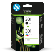 HP 301 Black & Tri-Colour Original Ink Cartridges Multipack (N9J72AE) – Works with: DeskJet 1000, 1010, 1050, 1510, 2050, 2510, 2540, 3000, 3050, 30