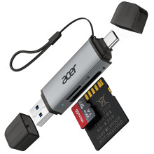 Acer SD Card Reader, USB C & USB 3.0 Memory Card Reader Adapter Supports SD/Micro SD/SDHC/SDXC/MMC, Compatible with iPhone 17 16 15 Series, MacBook P